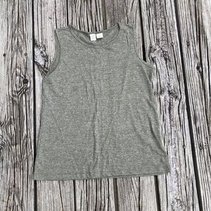 2/$10 Ladies M ARTISAN NY Heathered Army Olive Green Knit Tank Top Tshirt Shirt